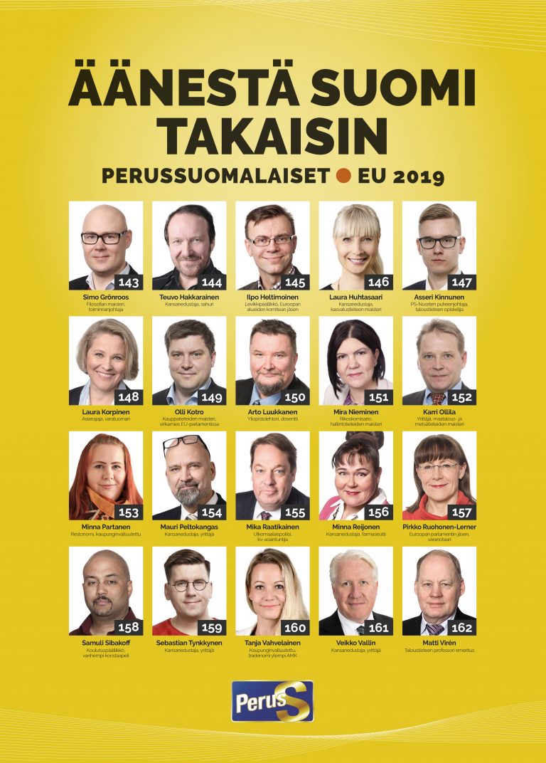 Perussuomalaiset Eurovaaliehdokkaat 2019 - Perussuomalaiset